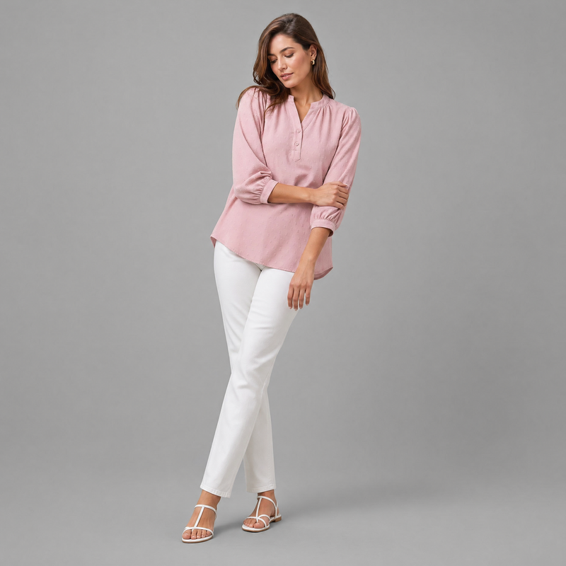 Patchwork Silk Blouse | Women's Fashion Collared Top