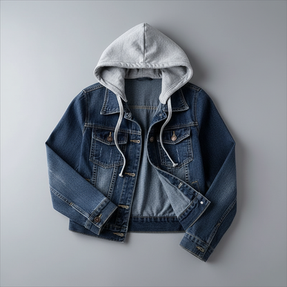 Women's Denim Jacket with Removable Hood | Casual Outerwear