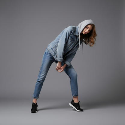 Women's Denim Jacket with Removable Hood | Casual Outerwear