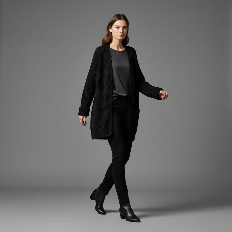 Elegant Black Cardigan | Women's Versatile Sweater