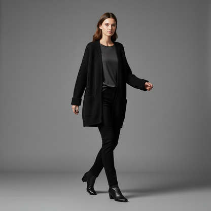 Elegant Black Cardigan | Women's Versatile Sweater