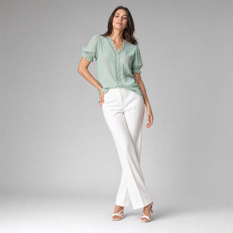 Elegant Puff Sleeve Blouse | Women's Summer Tops Plus Size