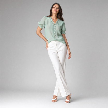 Elegant Puff Sleeve Blouse | Women's Summer Tops Plus Size