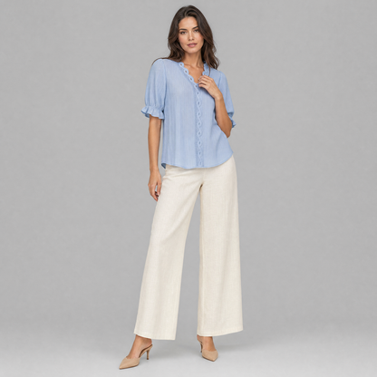 Elegant Puff Sleeve Blouse | Women's Summer Tops Plus Size