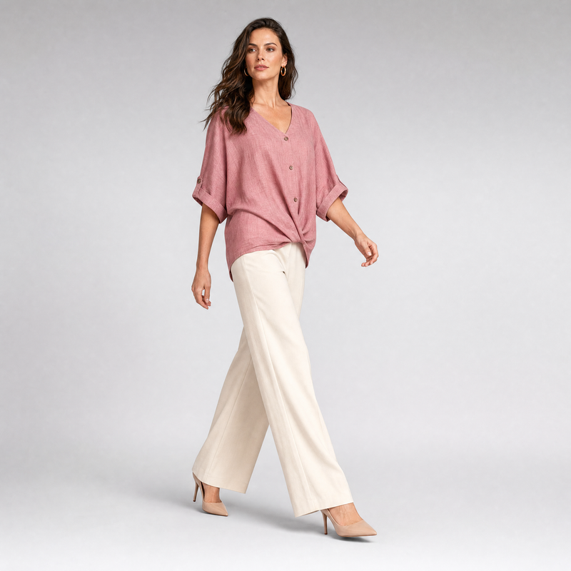 Elegant V-Neck Long Sleeve Blouse | Women's Fashion Top