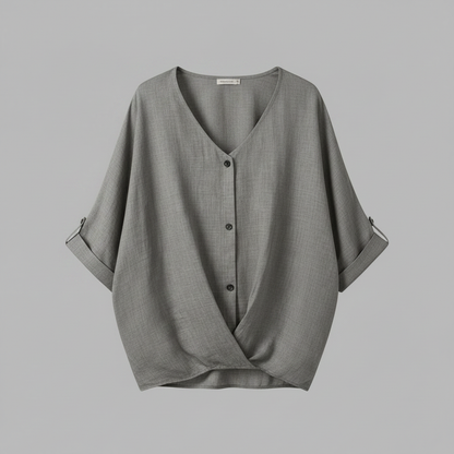 Elegant V-Neck Long Sleeve Blouse | Women's Fashion Top