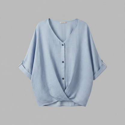 Elegant V-Neck Long Sleeve Blouse | Women's Fashion Top