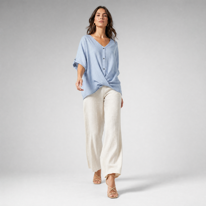 Elegant V-Neck Long Sleeve Blouse | Women's Fashion Top