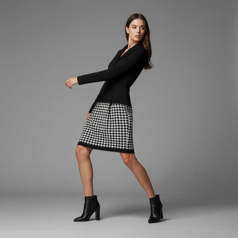 Mara | Elegant Women's Formal Dress with Unique Pattern