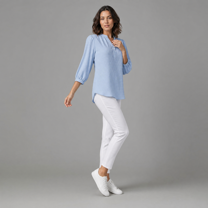 Patchwork Silk Blouse | Women's Fashion Collared Top